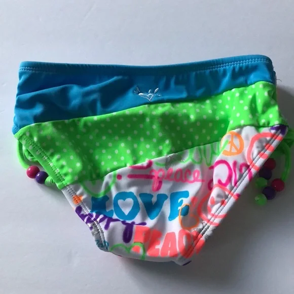Justice Bikini with Peace Love Happy & Polka Dots Size 7 - Picture 9 of 10